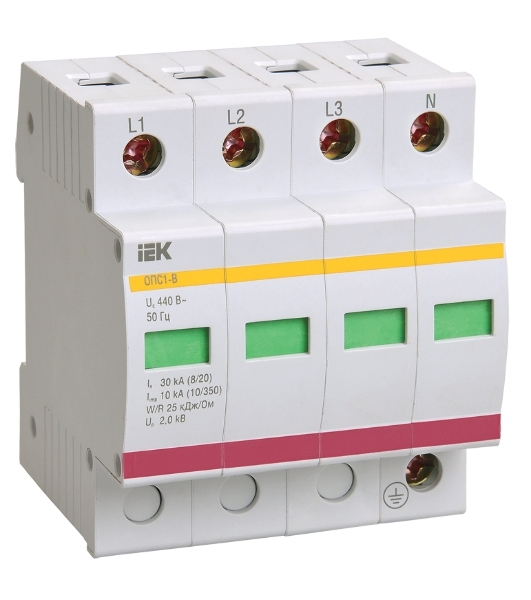 Ограничитель перенапряжения ОПС1-C 4P IEK MOP20-4-C