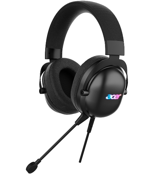 Гарнитура Acer AHW122 чёрный, проводная, USB, подсветка