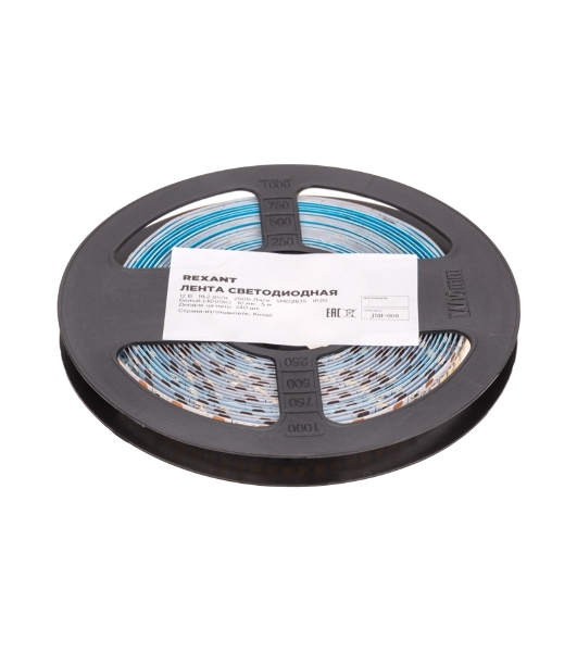 Лента светодиодная Rexant 12В, SMD2835, 19,2Вт/м, 240 LED/м, 4000K, 10мм, 5м,IP20