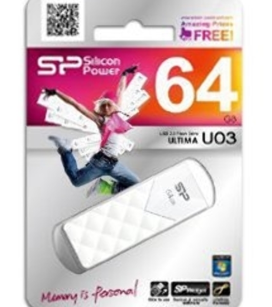 Флешка USB Silicon Power USB 64Gb Ultima U03 SP064Gb,UF2U03V1W USB 2.0, белый