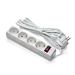 Удлинитель ExeGate EC-4-1.8W (EX279399RUS), белый, 1,8 м, евровилка с заземлением, 4 евророзетки с заземлением, 2200 Вт, фото 1