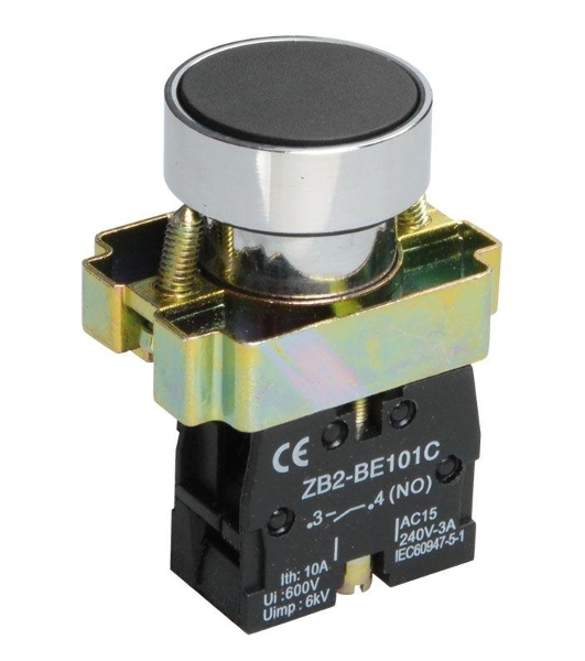 Кнопка LAY5-BA21 без подсветки черный 1з IEK BBT60-BA-K02