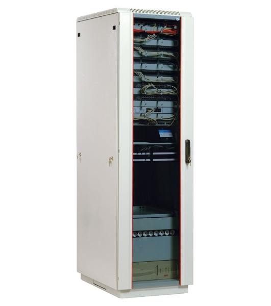 Шкаф телеком. напольный 42U (600x800) дверь стекло (ШТК-М-42.6.8-1ААА) (3 коробки)