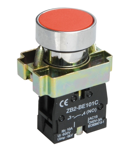 Кнопка LAY5-BA41 без подсветки красн. 1з IEK BBT60-BA-K04