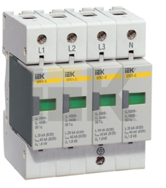 Ограничитель перенапряжения ОПС1-C 4P IEK MOP20-4-C