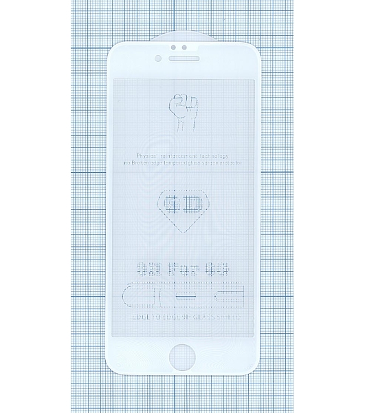 Защитное стекло 6D для Apple iPhone 6/6S белый