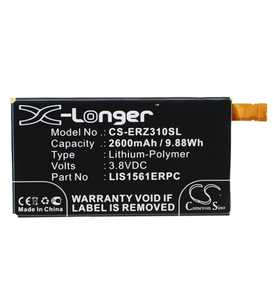 Аккумулятор CameronSino CS-ERZ310SL LIS1561ERPC для Sony Xperia Z3 Compact D5803 LTE 3.8V, 2600mAh, 9.88Wh