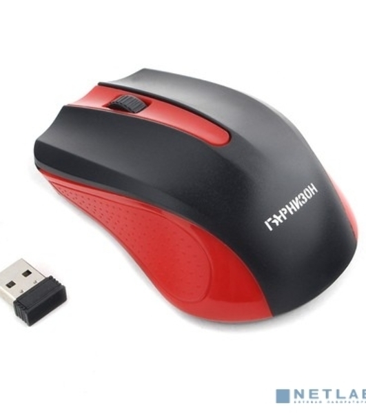 Мышь беспроводная Гарнизон GMW-430R красный, 1200 dpi, радиоканал, USB, кнопки - 3