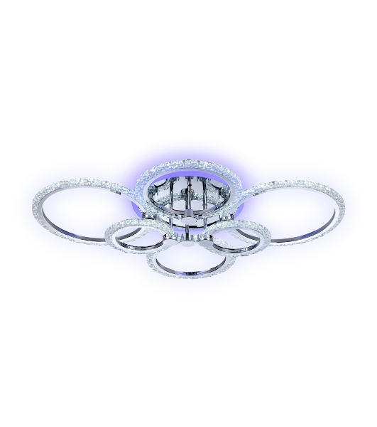 Потолочный светодиодный светильник FA413/4+2 CH хром 132W 840*600*120 (ПДУ РАДИО 2.4G)