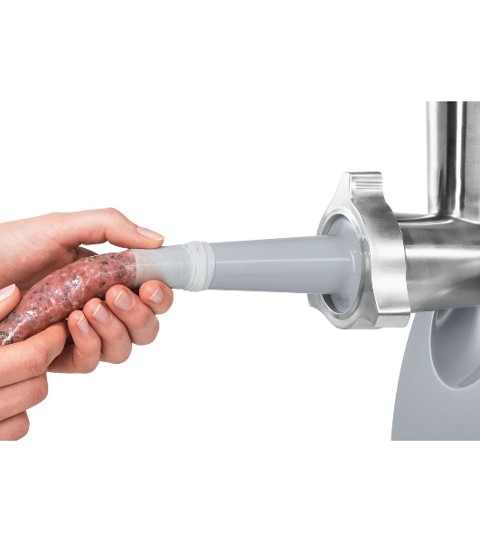 Мясорубка электрическая Bosch MFW 66020 белый/серый, 1800 Вт, 3.0 кг/мин, реверс, защита от перегрузки, насадки - 5