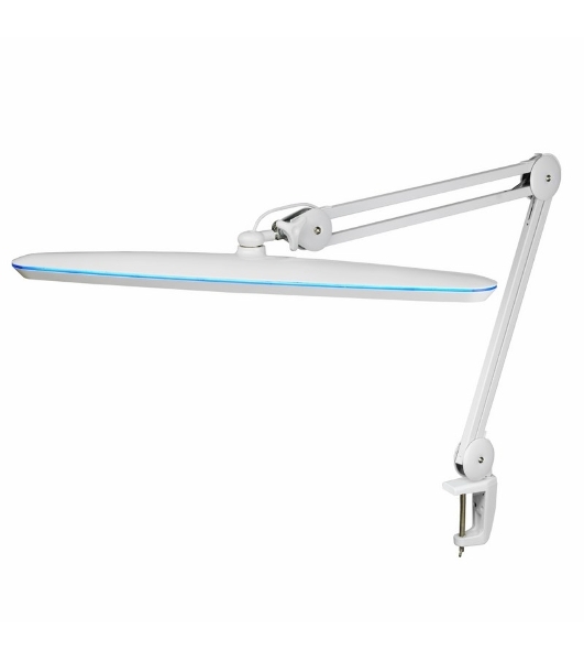Лампа настольная бестеневая Rexant, струбцина, 'Blue Stream', 117 SMD LED, диммер (4 уровня), белая