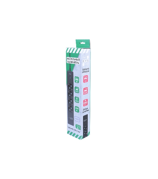 Бытовой удлинитель PowerCube, 4 р с/з вык.,3USB, 3500 Вт, 16А, 1.9 м, 3x1,0 черный PC-7B-2M