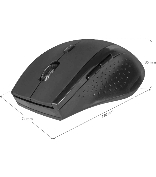 Мышь беспроводная Defender Accura MM-365 черный, 1600 dpi, радиоканал, USB, кнопки - 6