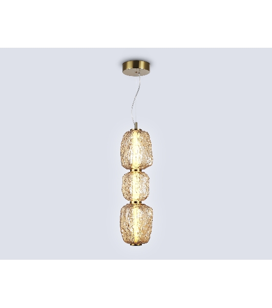 Подвесной светодиодный светильник Ambrella light LH30102 SB/TI бронза/янтарь 23W 3000K 140*140*1760
