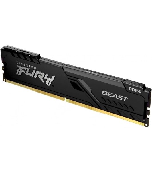 Оперативная память Kingston Fury Beast, DDR4, 16GB (1x16GB), 3200MHz, CL16, DIMM, с радиатором, черный