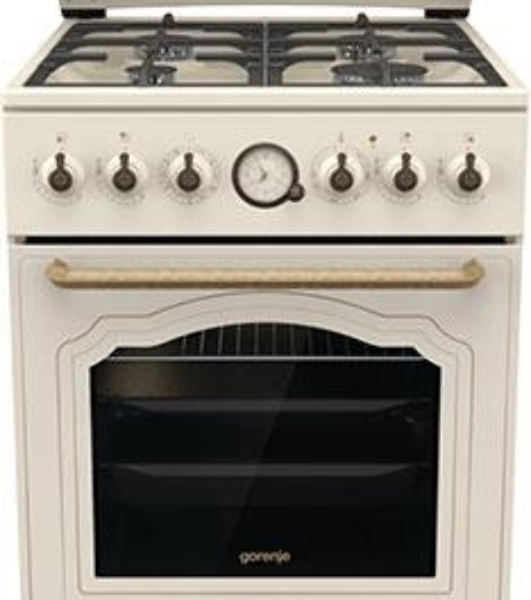 Плита комбинированная Gorenje GKS5B70CLI бежевый, конфорок 4 газовых, духовка 70 л, 50 см x 85 см x 59.4 см