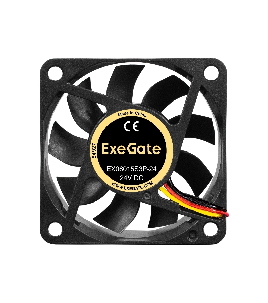 Вентилятор для корпуса ExeGate EX06015S3P-24 черный, 60 мм, 4800 об/мин, 34.1 дБ, 3 pin