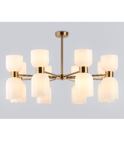 Люстра Ambrella light LH56095/16 BS/FR латунь/белый матовый E14*16 max 40W D860*510