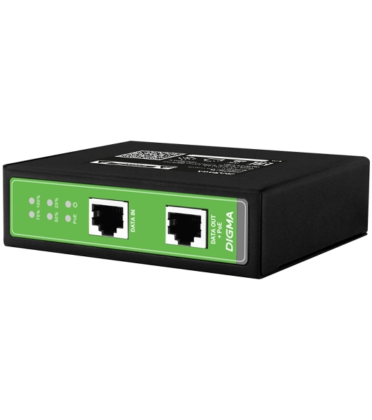 Инжектор PoE Digma DNP30W48GDXM 10/100/1000BASE-T 30Вт 37-57В(DC)