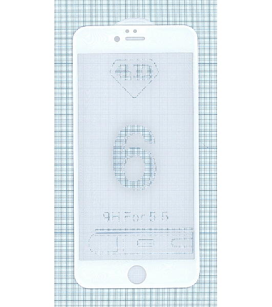 Защитное стекло 6D для Apple iPhone 6/6S Plus белый