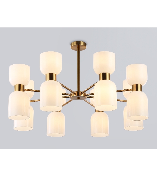 Люстра Ambrella light LH56095/16 BS/FR латунь/белый матовый E14*16 max 40W D860*510