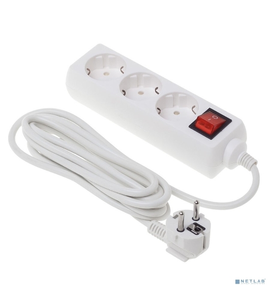 Сетевой фильтр Buro BU-PS3.3/W 3 м, 3 розетки, белый (пакет ПЭ)