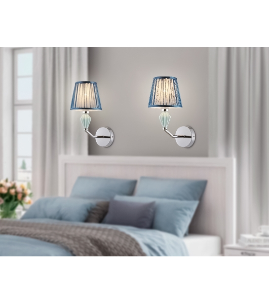 Настенный светильник Ambrella light LH75065 CH/DB хром/темно синий E14 max 40W 230*150*300
