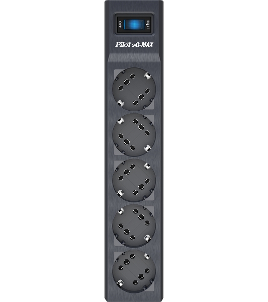 Сетевой фильтр Pilot sG-Max 5 outlets (GP), 15А/3.3 kVt, automatic circuit-breaker, 10 m, gfaphite