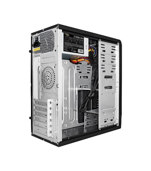 Компьютерный корпус Miditower ExeGate CP-603-UNS450 (ATX, БП UNS450 с вент. 12см, 2хUSB, аудио, черный)