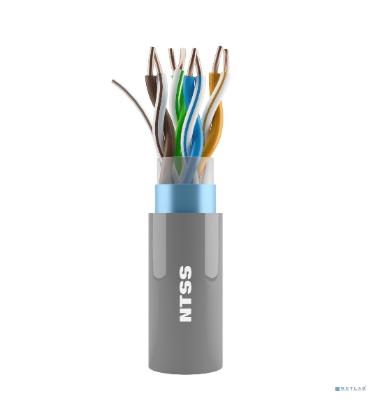 Кабель витая пара NTSS F/UTP 5e 4 пары одножильный 24AWG медь 305м внутренний нг(А)-HF (LSZH) серый NTSS-IN-FUTP4-5e-LSZH-GY