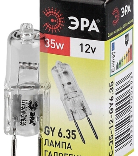 Лампа галогенная ЭРА GY6.35-JC-35W-12V(100/1000)
