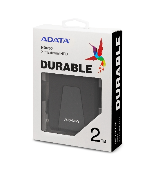 Внешний HDD 2.5' ADATA HD650, 2TB, USB 3.2 Gen 1 Type-A, 5400 rpm, черный