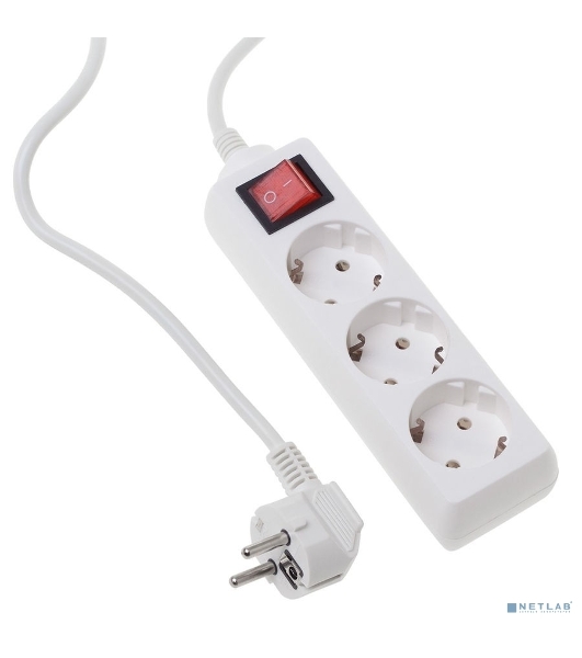 Сетевой фильтр Buro BU-PS3.3/W 3 м, 3 розетки, белый (пакет ПЭ)