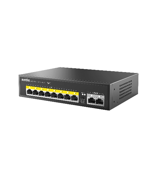 Коммутатор Netis P110C 10-портовый PoE+ коммутатор Fast Ethernet/8*PoE+ 2 порта 802.3af/802.3at