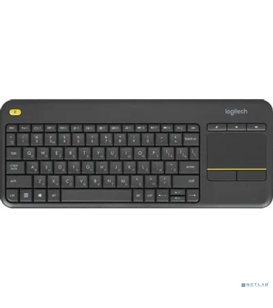 Клавиатура Logitech K400 Wireless Touch Plus беспроводная, радиоканал, чёрный