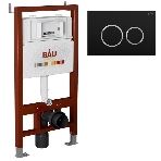 Инсталляция BAU PRO для подвесного унитаза, клавиша смыва BAU Dream для инсталляции, черный матовый, фото3
