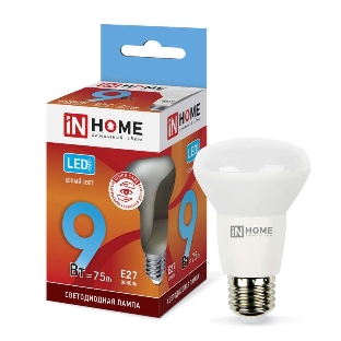 Лампа светодиодная LED-R63-VC 9Вт 230В E27 4000К 810лм IN HOME 4690612024325