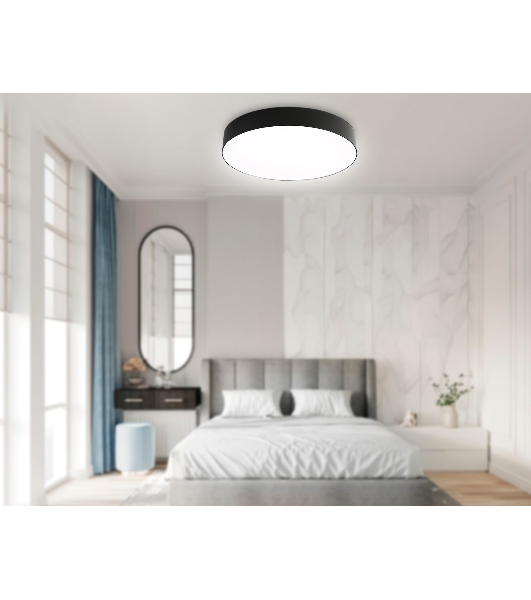 Потолочный светодиодный светильник Ambrella light FZ1365 BK черный IP20 60W 3000-6500K 490*80 (ПДУ ИК)