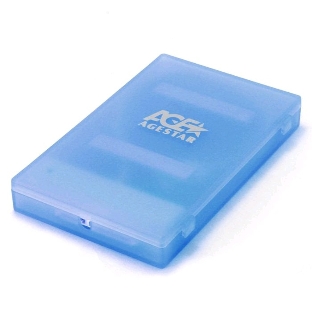 Контейнер для HDD AgeStar Внешний корпус 2.5' SATA HDD/SSD AgeStar SUBCP1 (BLUE) USB 2.0, пластик, синий, безвинтовая конструкция (10612)
