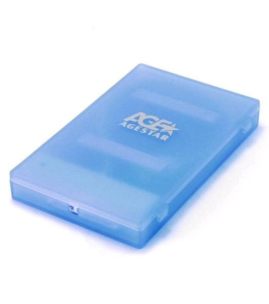 Контейнер для HDD AgeStar Внешний корпус 2.5' SATA HDD/SSD AgeStar SUBCP1 (BLUE) USB 2.0, пластик, синий, безвинтовая конструкция (10612)