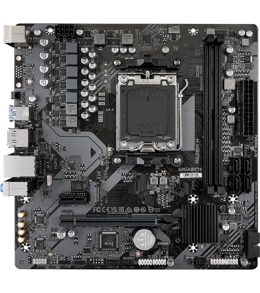 Материнская плата Gigabyte A620M H (V1.2/V2.0), SocketAM5 AMD A620 2xDDR5 mATX AC`97 8ch(7.1) GbLAN RAID+VGA+HDMI