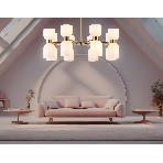Люстра Ambrella light LH56095/16 BS/FR латунь/белый матовый E14*16 max 40W D860*510, фото 1