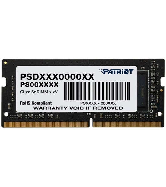 Оперативная память Patriot Signature, DDR4, 32GB (1x32 GB), 3200 MHz, CL22, SO-DIMM
