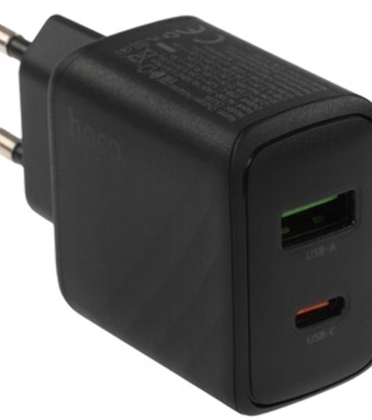 Сетевое зарядное устройство Hoco 30Вт, 3А, QC3.0/PD, 1хUSB, 1хType-C, CS23A, черный, коробка