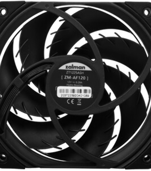 Вентилятор для корпуса Zalman ZM-AF120 черный, 120 мм, 2000 об/мин, 29.7 дБ, 4 pin