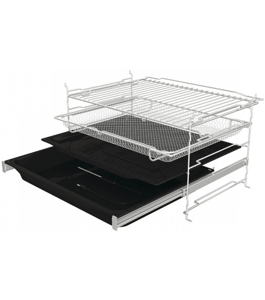 Встраиваемая электрическая духовка Gorenje BP6138B, объем 77 л, макс. температура 320 градусов, сенсорное/поворотное управление, Wi-Fi, пиролитическая очистка, телескопические направляющие на одном уровне, термощуп, AirFry, автоматические программы, динамическая система охлаждения, многоуровневое приготовление, PerfectGrill, энергоэффективность А+, черный