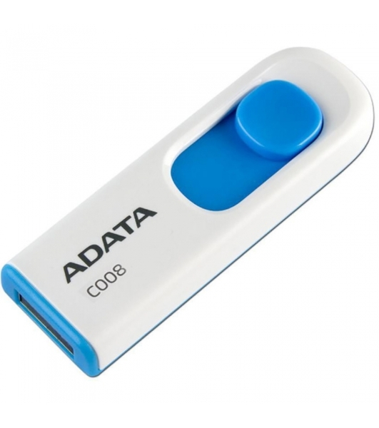 Флешка USB ADATA C008 (AC008-16G-RWE), 16Gb, USB 2.0, R/W 15/5, белый/синий