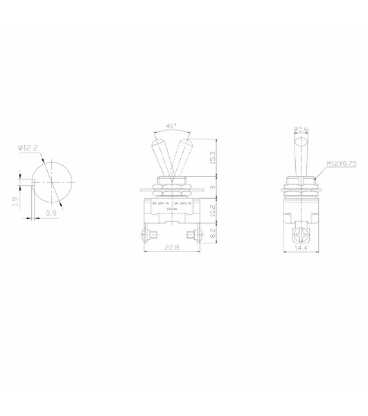 Тумблер Rexant 220V 10А (2c) ON-OFF однополюсныйMini (ASW-23) Индивидуальная упаковка 1 шт