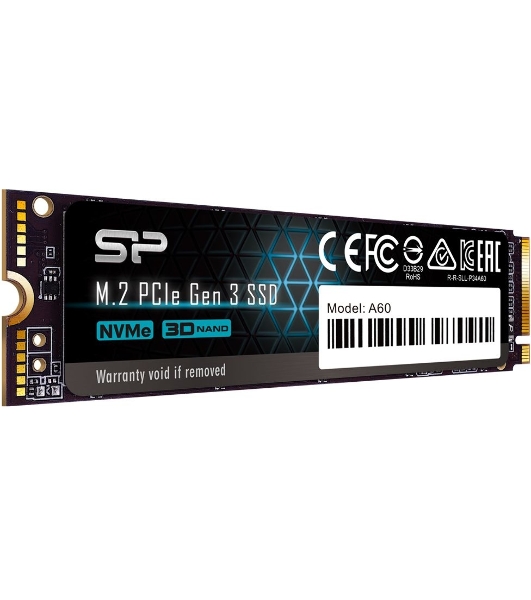 Накопитель SSD Silicon Power P34A60, 2Tb, PCIe 3.0 x4, M.2 2280, NVMe, R/W 2200/1600