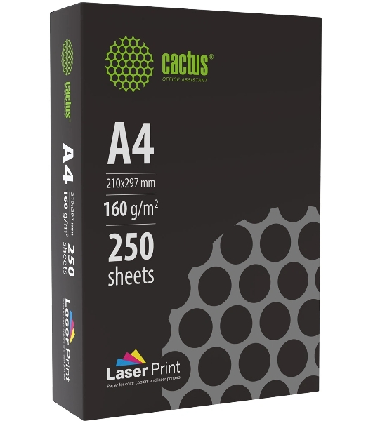 Бумага Cactus CS-LPA4160250 A4/160г/м2/250л./белый для лазерной печати